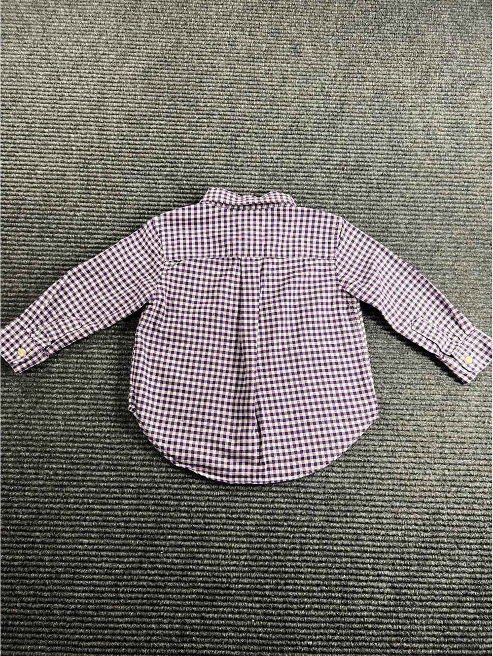 Ralph Lauren Baby Boys' Purple Gingham Button-Down Dress Shirt 100% Cotton 12M